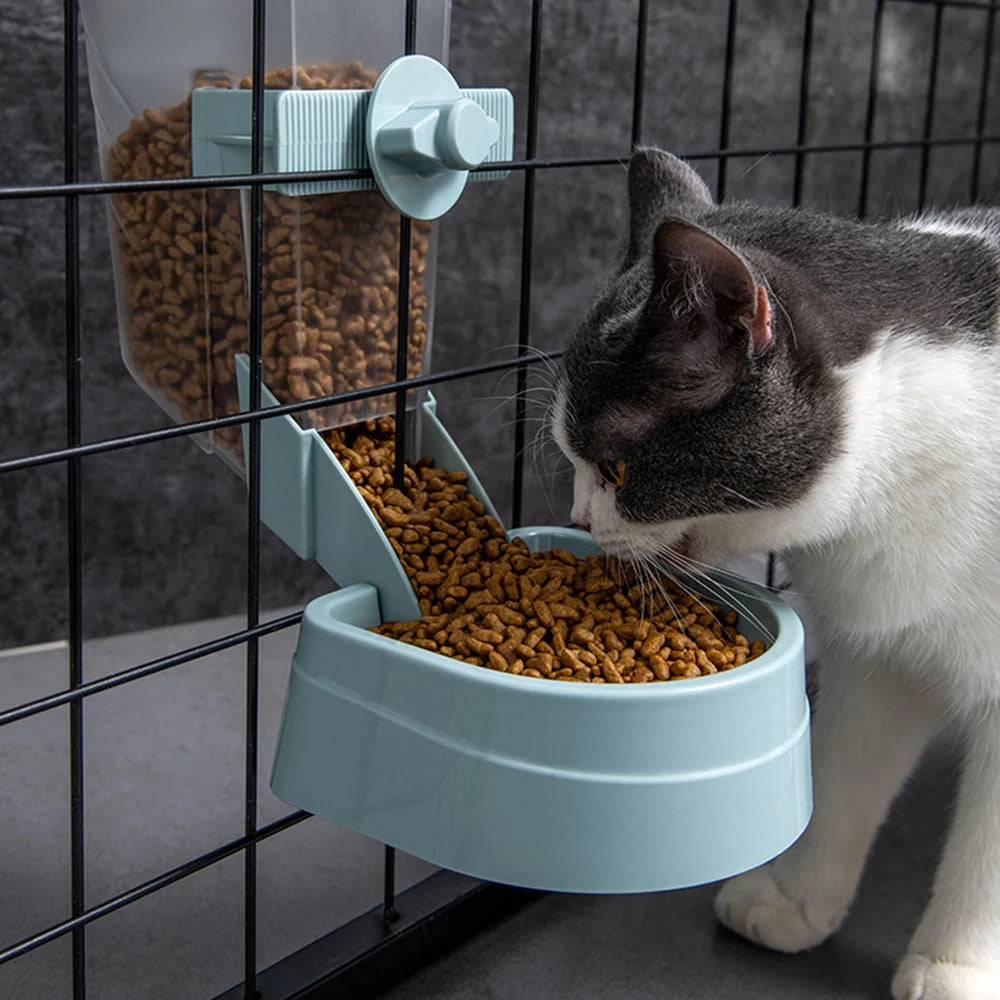 Automatic Hanging Pet Feeder and Drinking Fountain