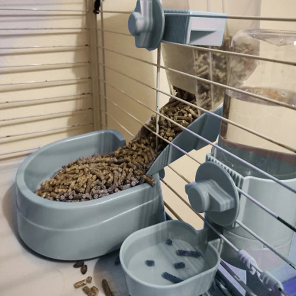 Automatic Hanging Pet Feeder and Drinking Fountain