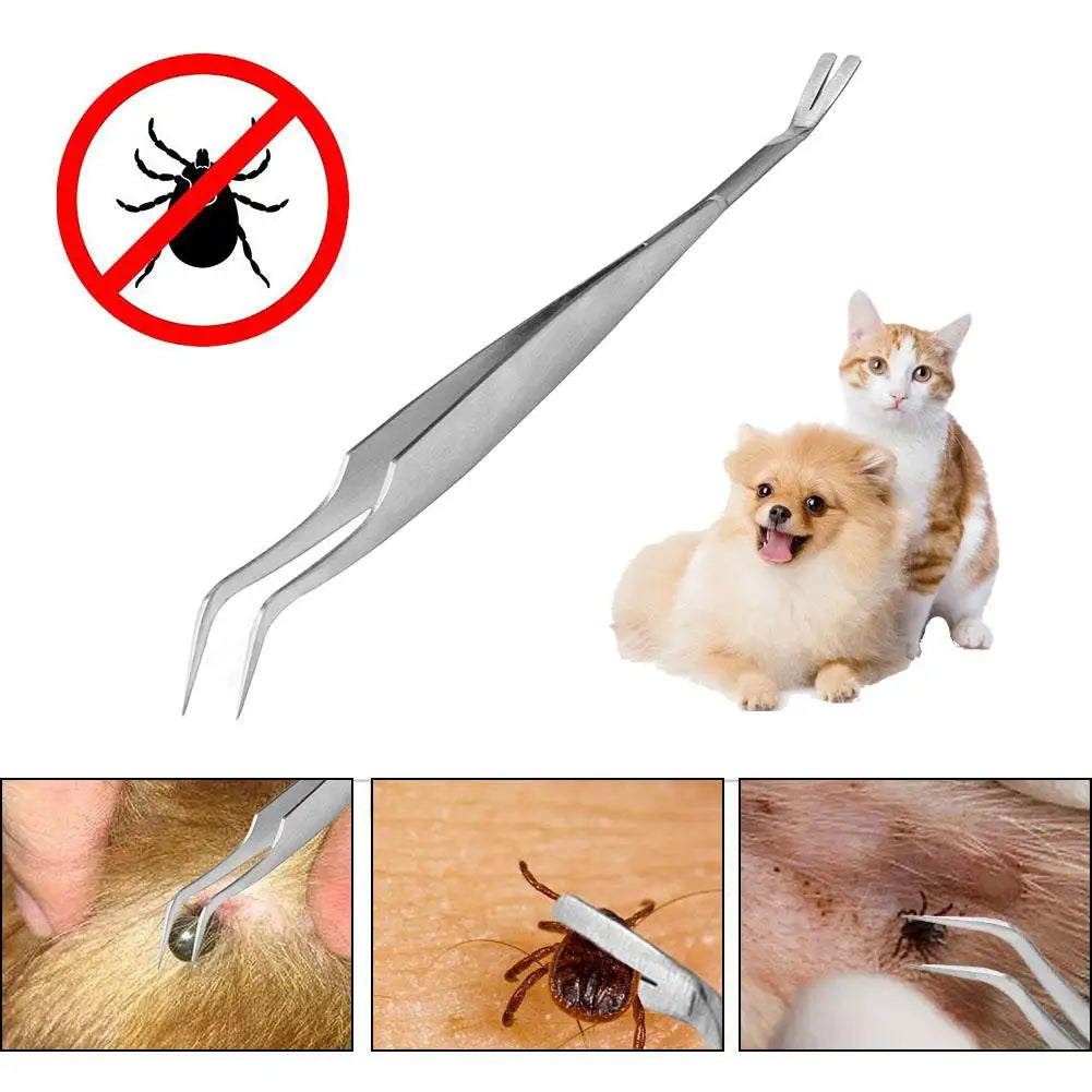 2 In 1 Stainless Steel Tick Tweezers