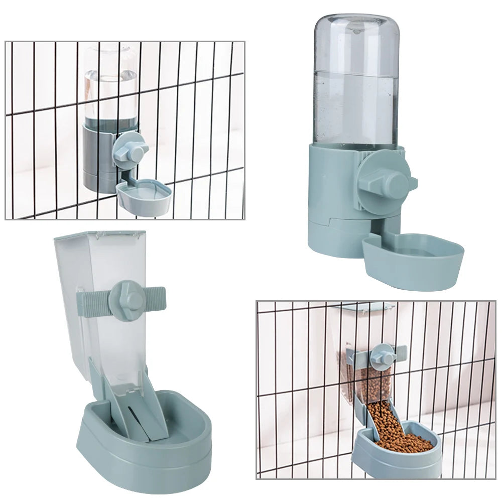 Automatic Hanging Pet Feeder and Drinking Fountain