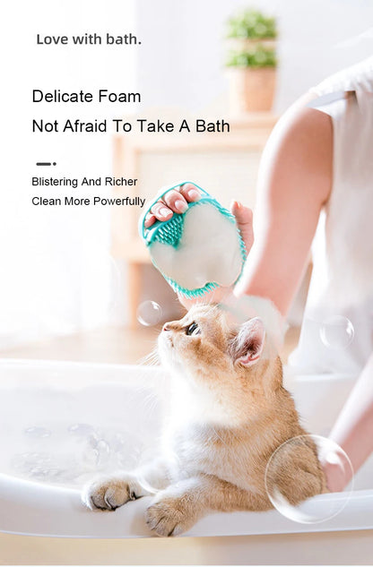 Silicone Bath Brush Cat and Dog Bath Massage Soft Shower Brush To Clean Hai