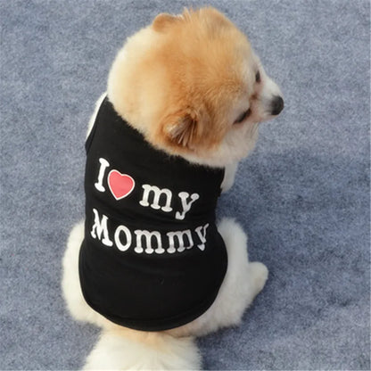 "I Love Mommy & Daddy" Pet T-Shirt – Casual and Adorable Cat & Puppy Clothing