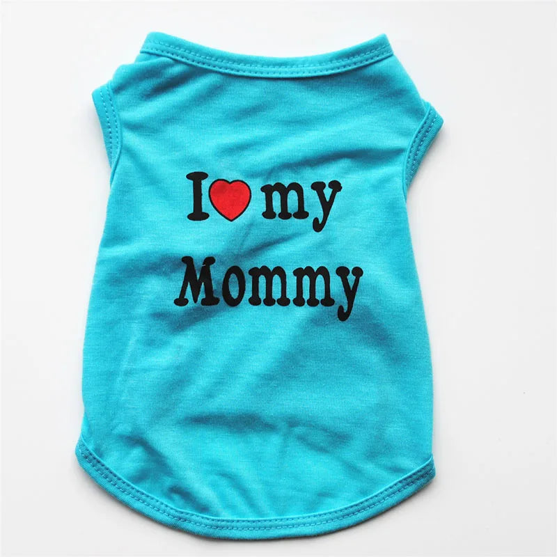 "I Love Mommy & Daddy" Pet T-Shirt – Casual and Adorable Cat & Puppy Clothing