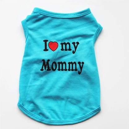 "I Love Mommy & Daddy" Pet T-Shirt – Casual and Adorable Cat & Puppy Clothing