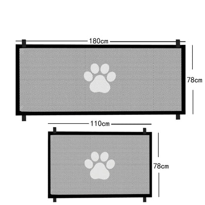 Dog Gate Mesh with 4 Hooks - Safe Pet Fence for Indoor and Outdoor Use