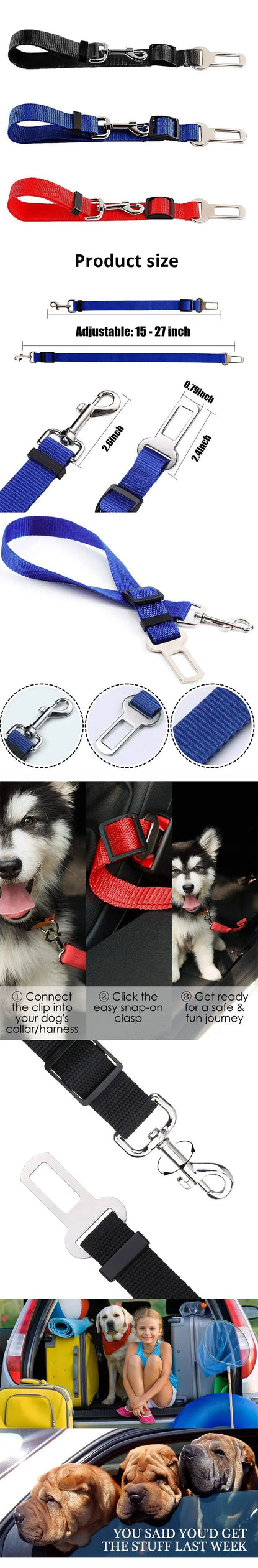 Adjustable  Pet Car Seat Belt strap