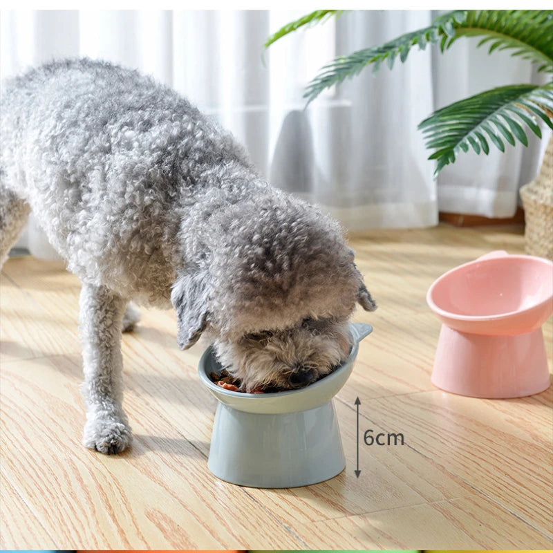 Pet Food Bowl Tilt High Bottom Neck Protector Anti-choking Dog and Cat Water Bowl Anti-dumping Dog Feeding Supplies