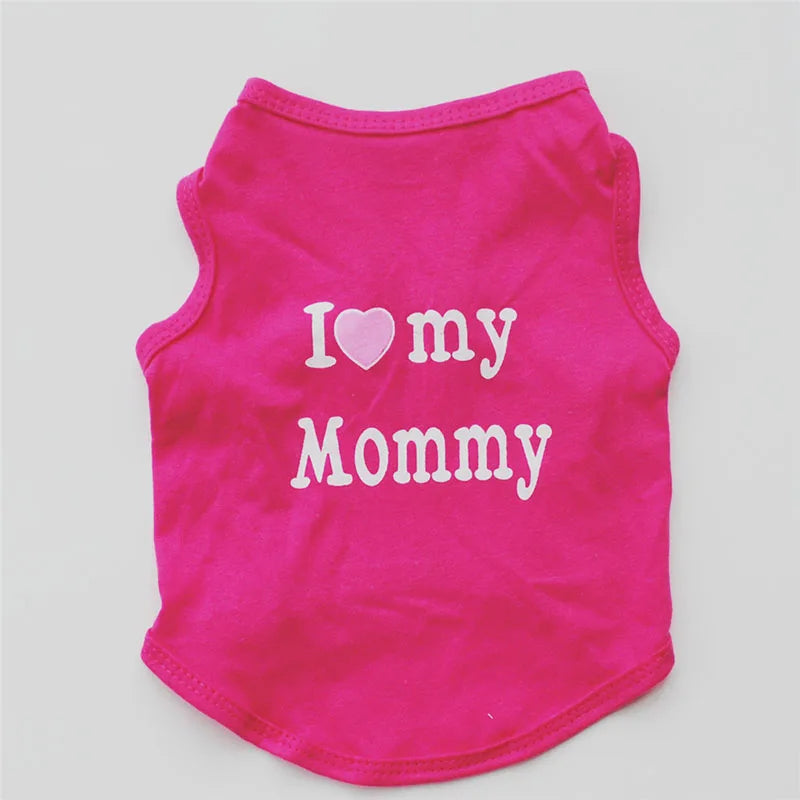 "I Love Mommy & Daddy" Pet T-Shirt – Casual and Adorable Cat & Puppy Clothing