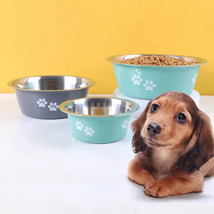 Paw food and water stainless steel bowl