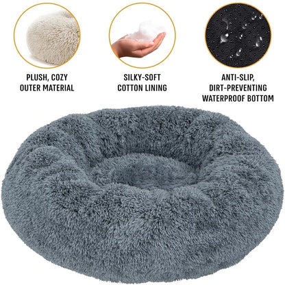 Dog and Cat Round Plush Pet Bed