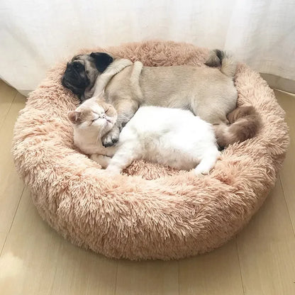 Dog and Cat Round Plush Pet Bed