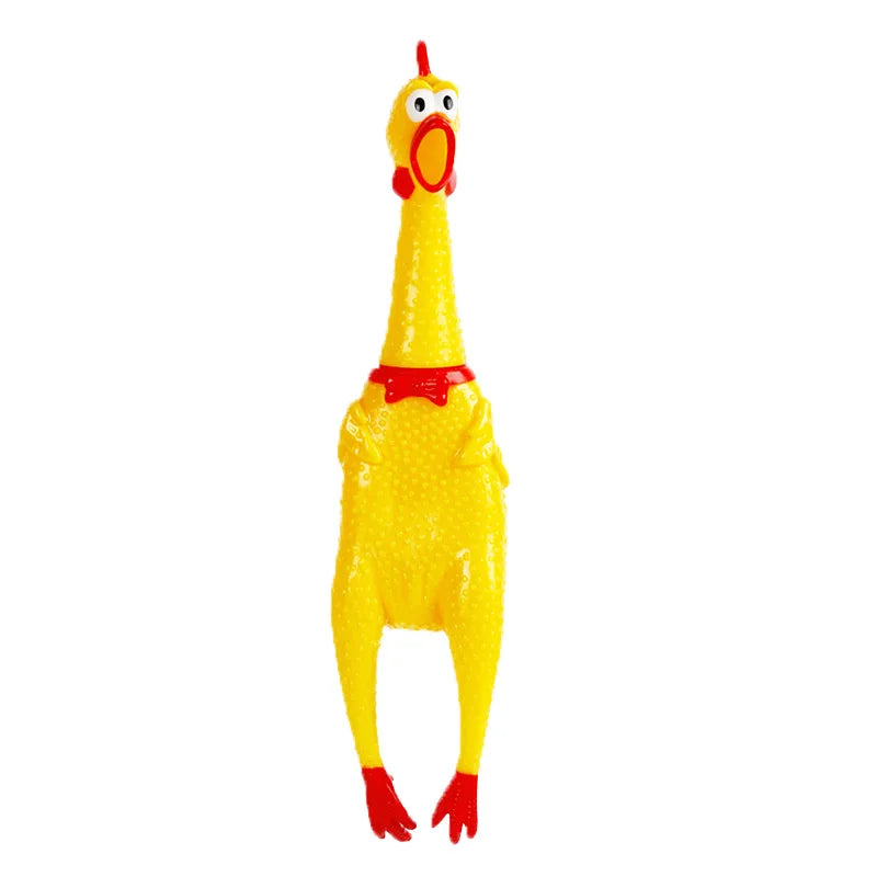 Pets Dog Toys Screaming Chicken Squeeze Sounding Toy For Dogs Yellow Rubber Funny Simulation Chicken Interactive Dog Chew Toys