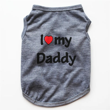 "I Love Mommy & Daddy" Pet T-Shirt – Casual and Adorable Cat & Puppy Clothing