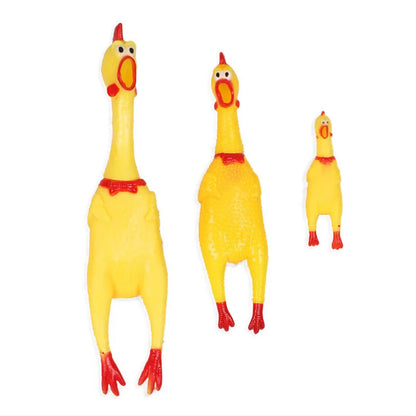 Pets Dog Toys Screaming Chicken Squeeze Sounding Toy For Dogs Yellow Rubber Funny Simulation Chicken Interactive Dog Chew Toys