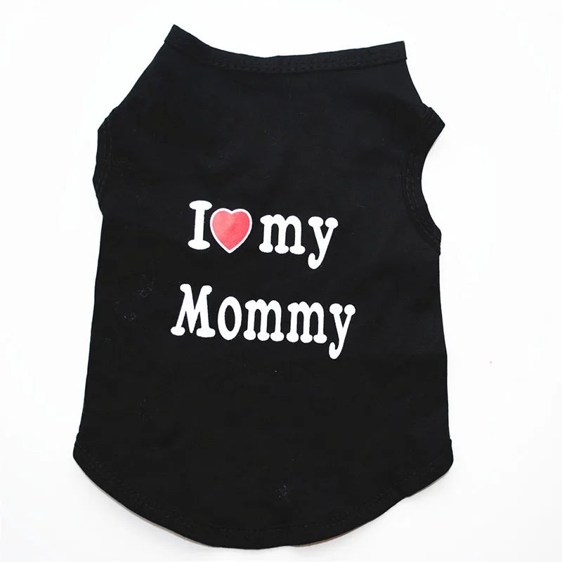 "I Love Mommy & Daddy" Pet T-Shirt – Casual and Adorable Cat & Puppy Clothing