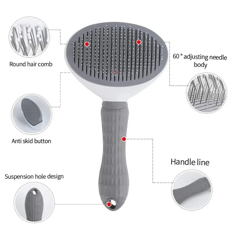 Dog and Cat Self Cleaning Pet Hair Remover Brush