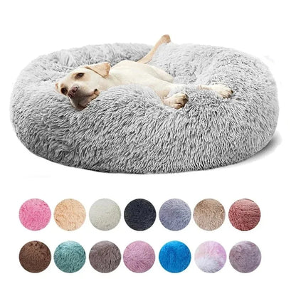 Fluffy Round Dog Bed - Super Soft and Cozy Pet Nest for Large Dogs