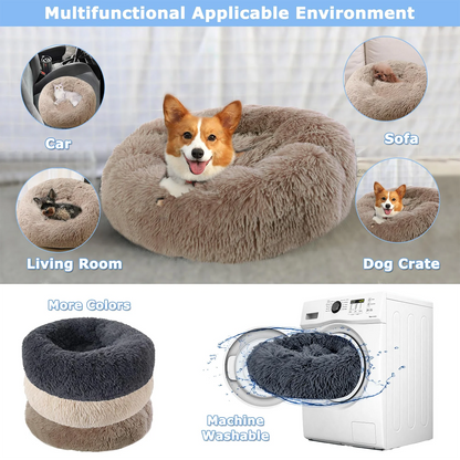 Dog and Cat Round Plush Pet Bed