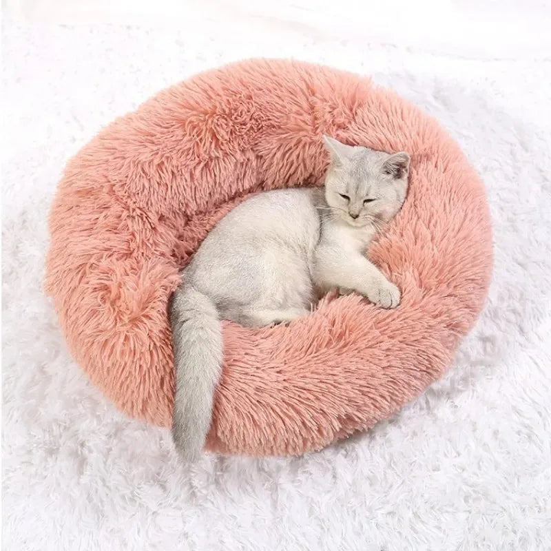 Fluffy Round Dog Bed - Super Soft and Cozy Pet Nest for Large Dogs