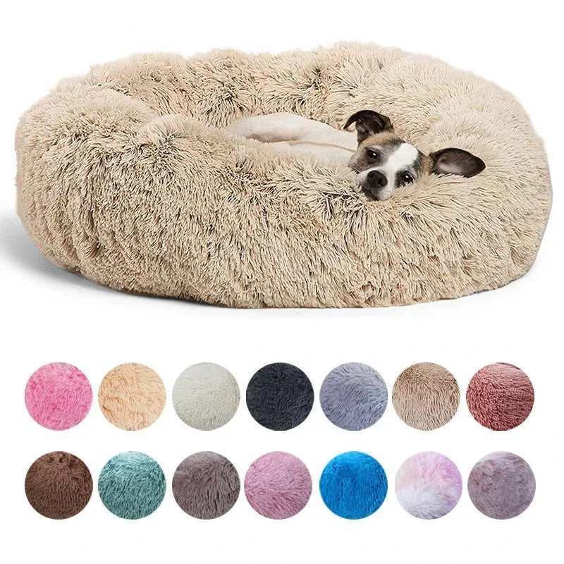 Dog and Cat Round Plush Pet Bed