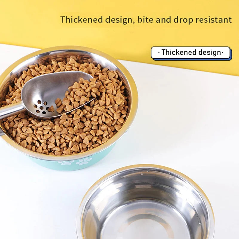 Paw food and water stainless steel bowl