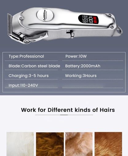 Professional Hair Clipper All Metal and Rechargeable