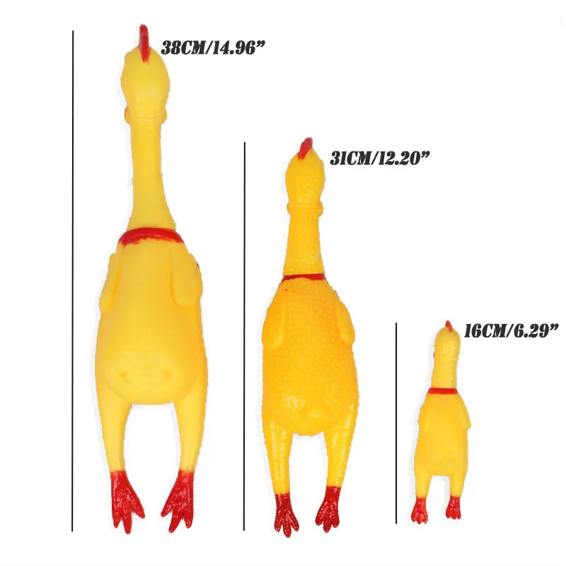 Pets Dog Toys Screaming Chicken Squeeze Sounding Toy For Dogs Yellow Rubber Funny Simulation Chicken Interactive Dog Chew Toys