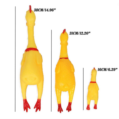 Pets Dog Toys Screaming Chicken Squeeze Sounding Toy For Dogs Yellow Rubber Funny Simulation Chicken Interactive Dog Chew Toys