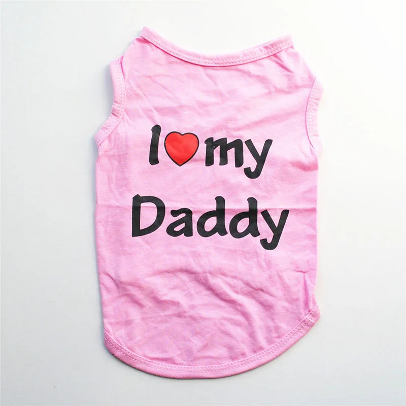 "I Love Mommy & Daddy" Pet T-Shirt – Casual and Adorable Cat & Puppy Clothing