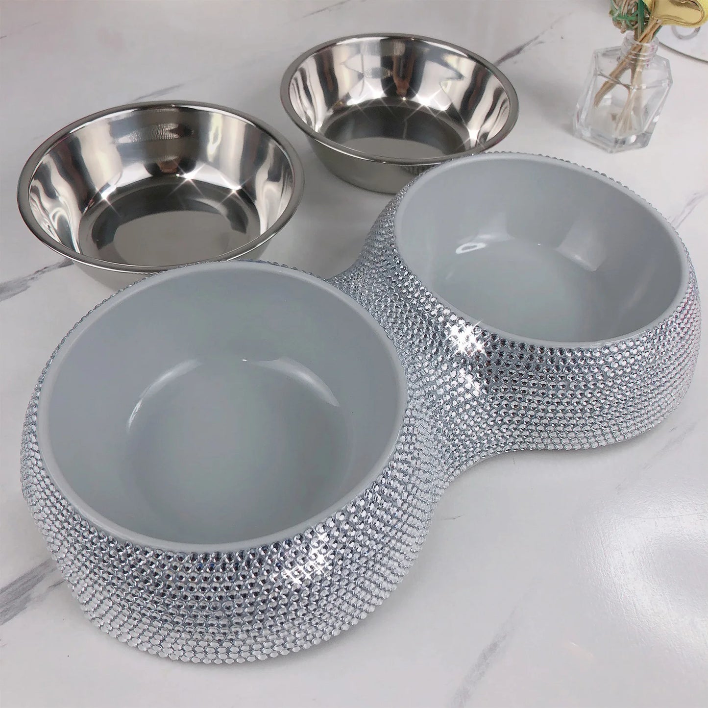 Double Rhinestone Bowl