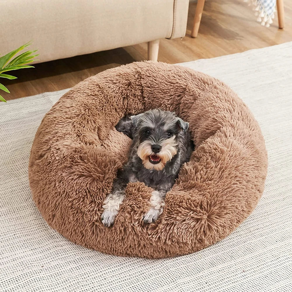 Dog and Cat Round Plush Pet Bed