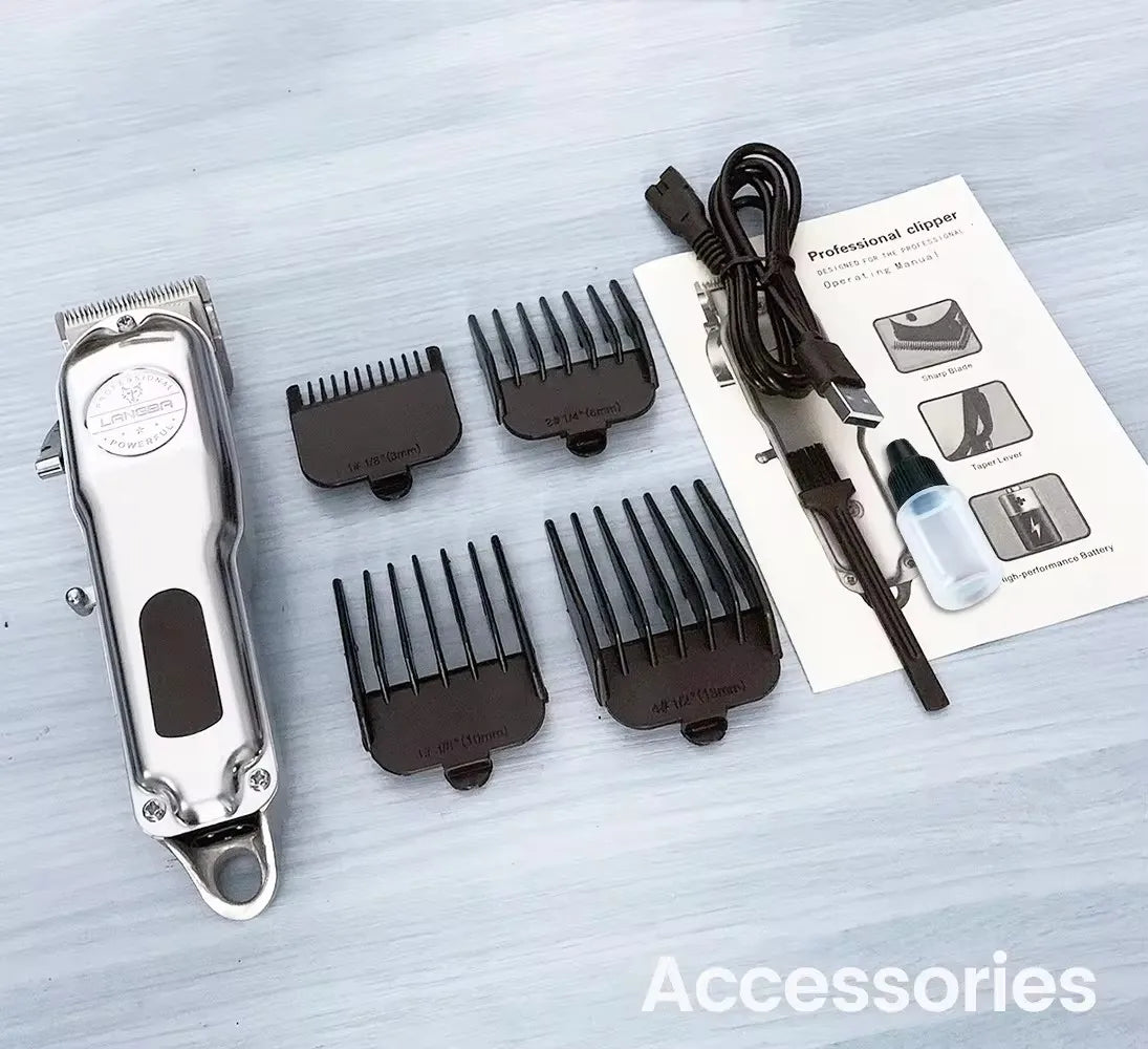 Professional Hair Clipper All Metal and Rechargeable