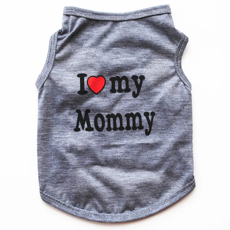 "I Love Mommy & Daddy" Pet T-Shirt – Casual and Adorable Cat & Puppy Clothing