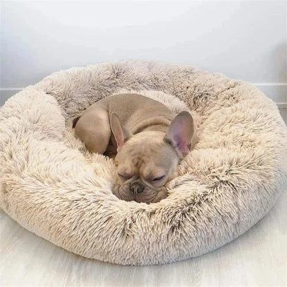 Fluffy Round Dog Bed - Super Soft and Cozy Pet Nest for Large Dogs