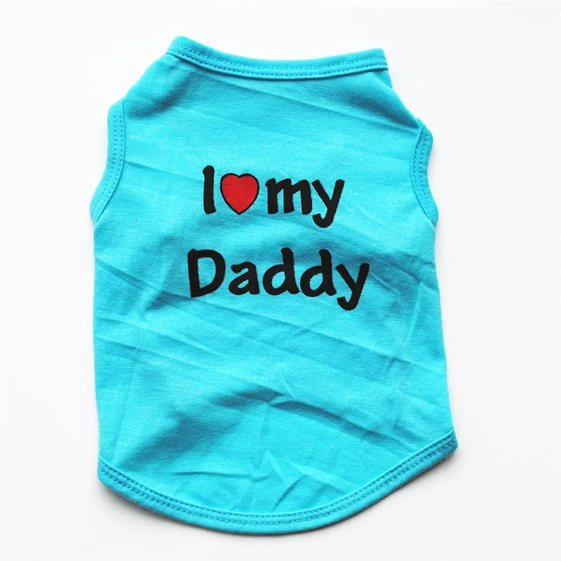 "I Love Mommy & Daddy" Pet T-Shirt – Casual and Adorable Cat & Puppy Clothing