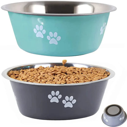 Paw food and water stainless steel bowl