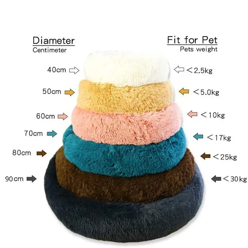 Fluffy Round Dog Bed - Super Soft and Cozy Pet Nest for Large Dogs