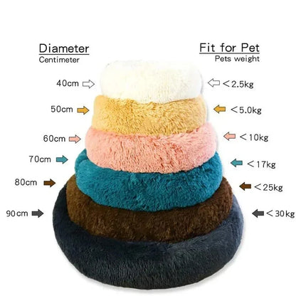 Fluffy Round Dog Bed - Super Soft and Cozy Pet Nest for Large Dogs