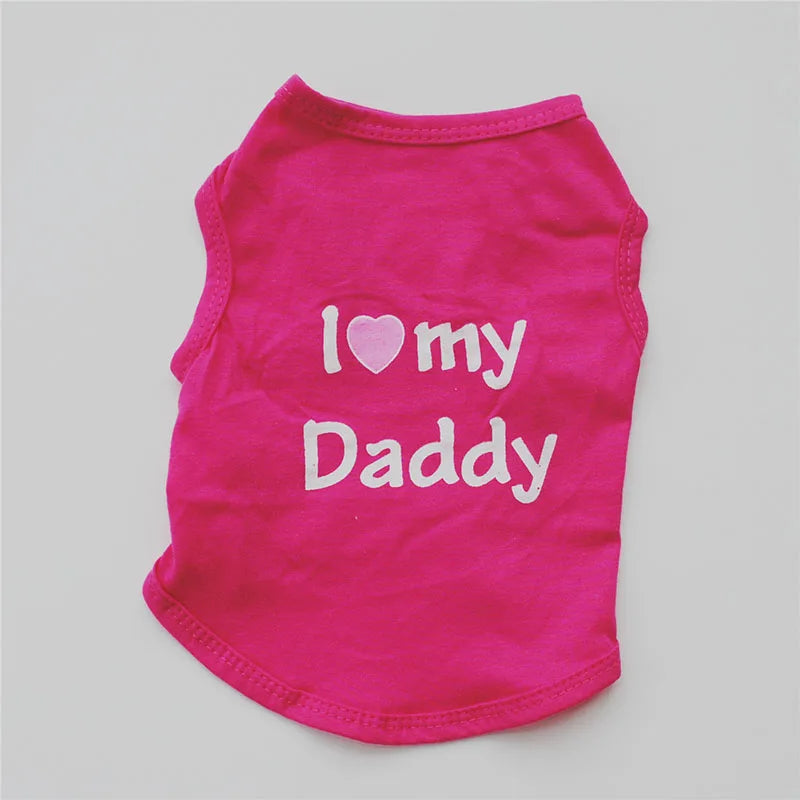 "I Love Mommy & Daddy" Pet T-Shirt – Casual and Adorable Cat & Puppy Clothing