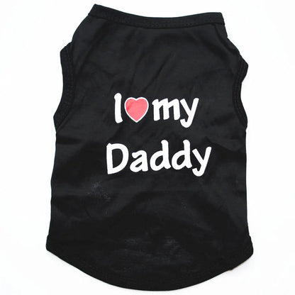 "I Love Mommy & Daddy" Pet T-Shirt – Casual and Adorable Cat & Puppy Clothing