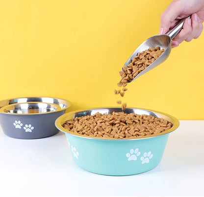 Paw food and water stainless steel bowl